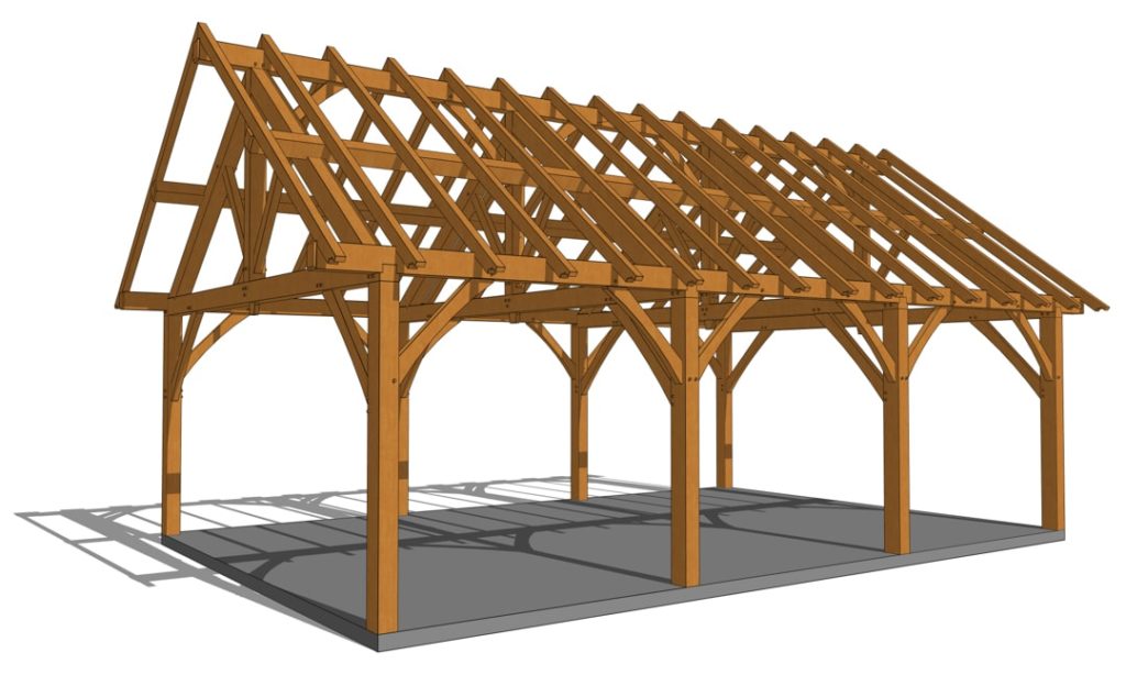24x36 King Post Truss Pavilion Rendering 24x36 King Post Truss Pavilion Rendering