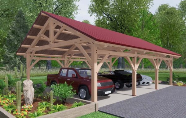 26x36 Timber Frame Carport - Image 3
