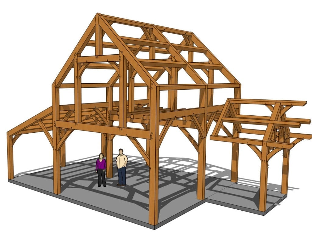 24x30 Cabin Plan Timber Frame HQ