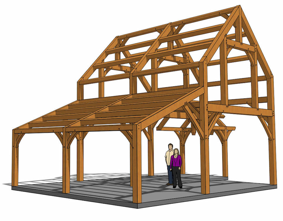 24x30 Timber Frame Cabin (40899)-34 copy 24x30 Timber Frame Cabin