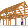 24x36 Timber Frame Barn House Plan Axonometric