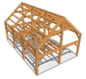 24×36 Timber Frame Barn House Plan - Timber Frame HQ