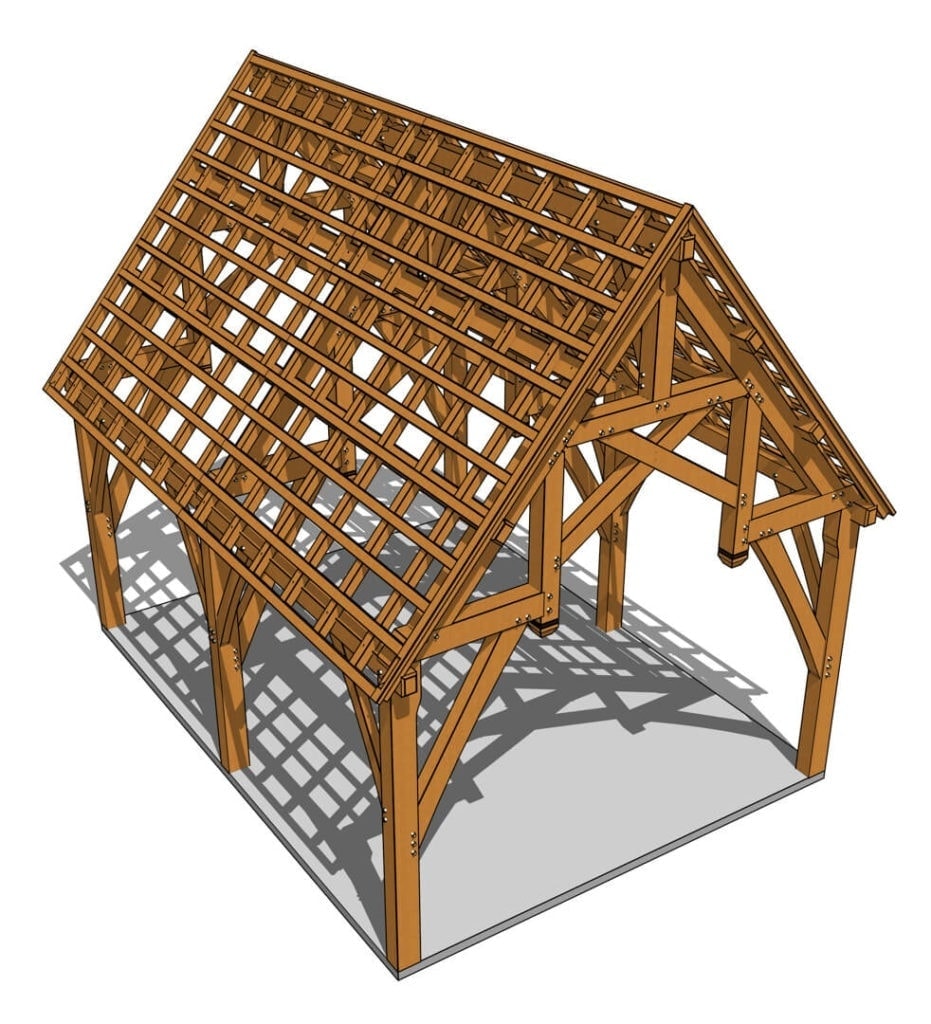 18x24 Hammer Beam Truss Plan Axonometric 18x24 Hammer Beam Truss Plan Axonometric
