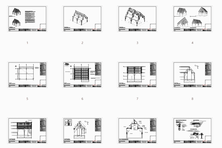 18x24 Hammer Beam Truss Plan - Timber Frame HQ