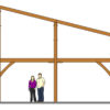 24x24 Shed Roof Plan with Loft Side View