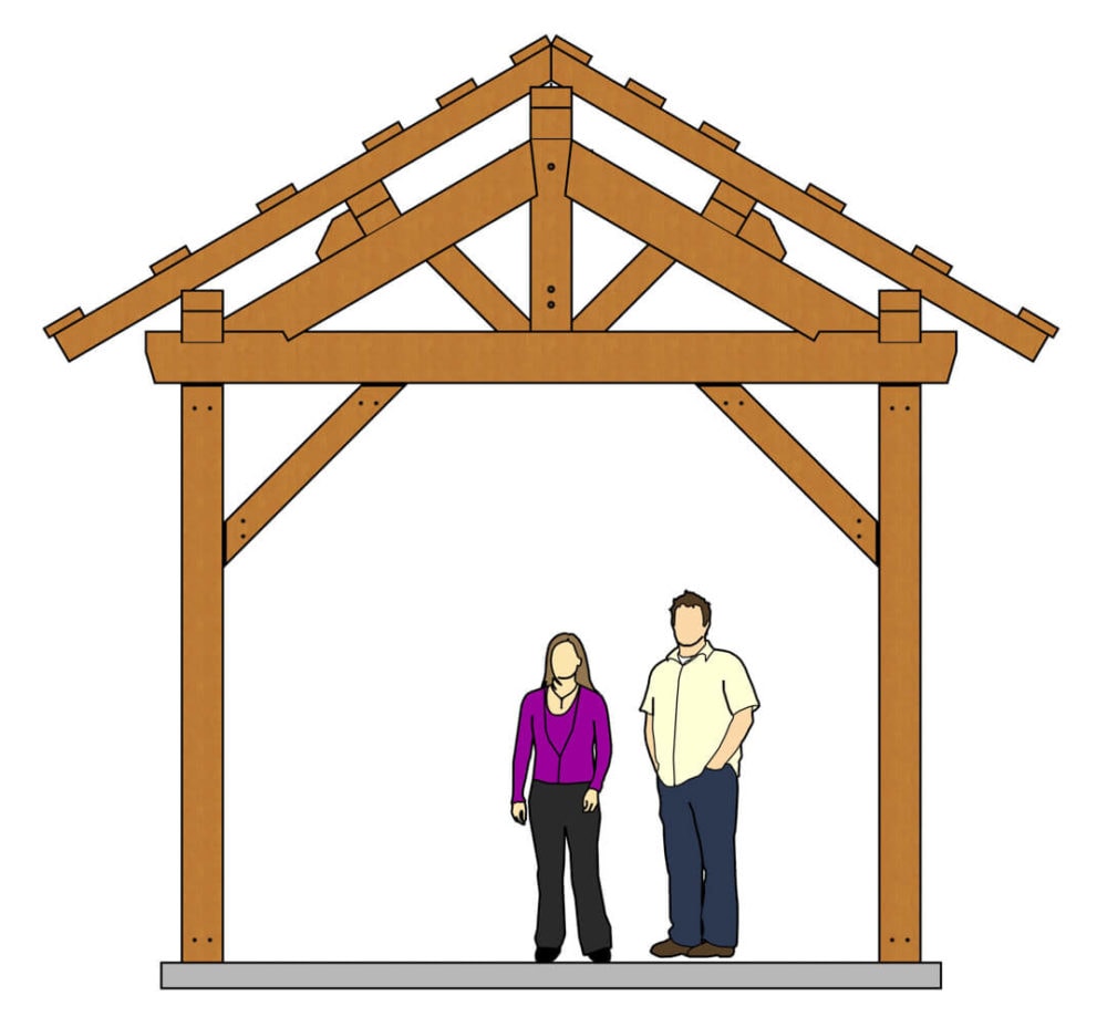 12×24 Post and Beam Pavilion Timber Frame HQ
