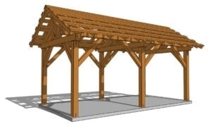 12x24 Post and Beam Pavilion Rendering