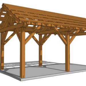 12x24 Post and Beam Pavilion Rendering