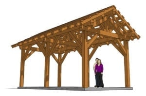 12x24 Post and Beam Pavilion 3D