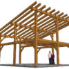 24x24 Shed Roof Plan with Loft 3D