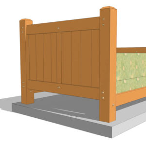Queen Size Timber Frame Bed Plan -Rear