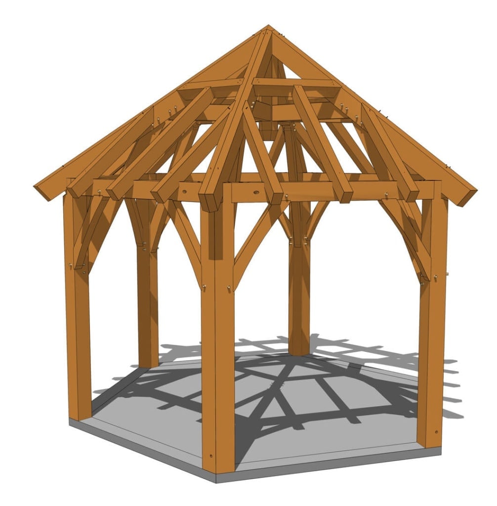 Hexagonal Gazebo Plan - Timber Frame HQ