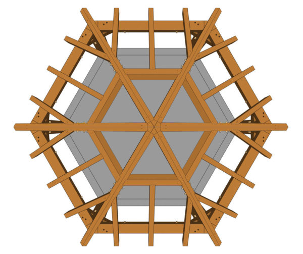 Top View of Hexagonal Gazebo Plan