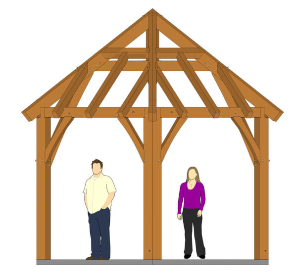 Hexagonal Gazebo Plan Front Elevation