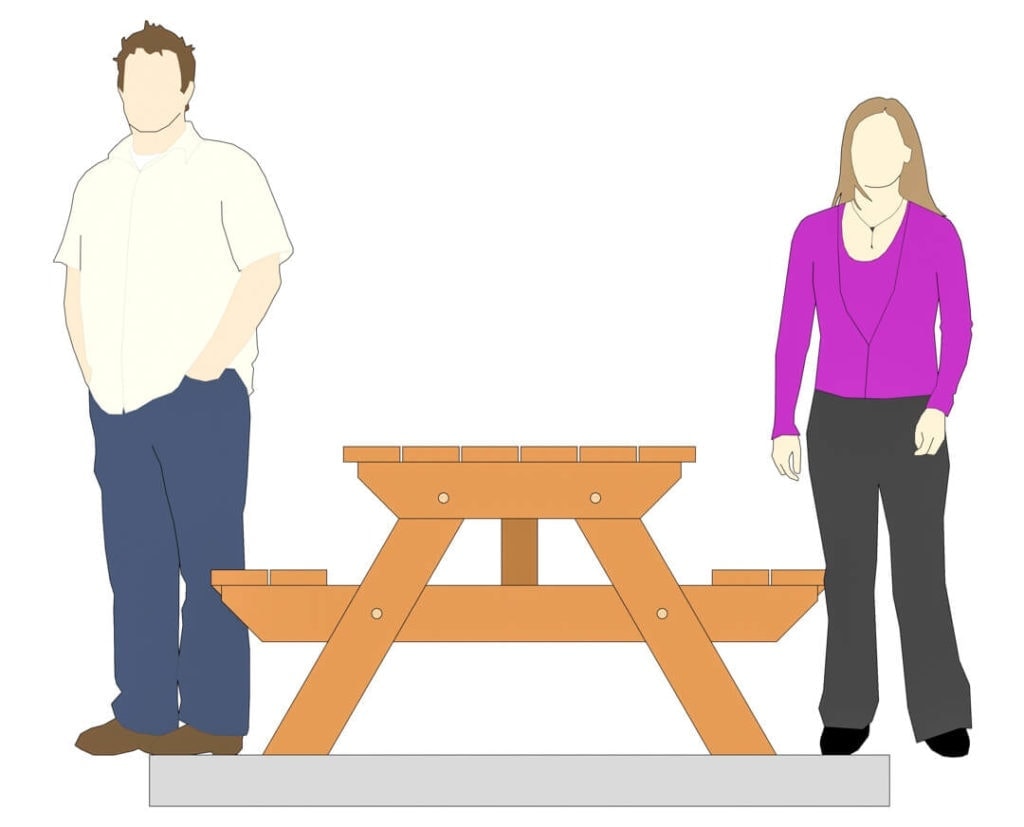 Picnic Table Plan (43613)-elevation with models Picnic Table Plan (43613)-elevation with models