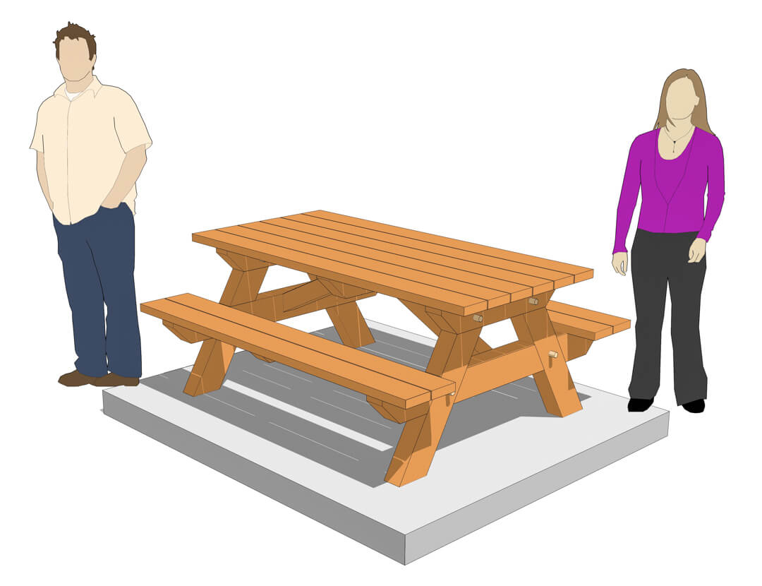 cartoon picnic table