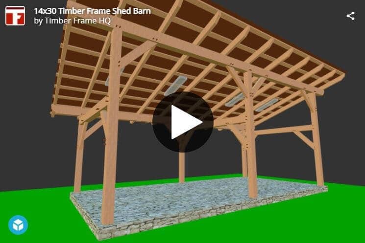 14×30 Timber Frame Shed Interactive 3d Model