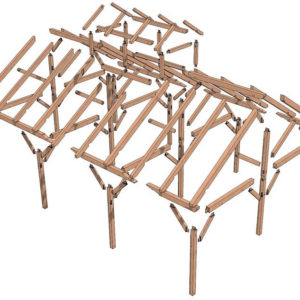 24x36 Sugar Shack Post and Beam Barn Exploded View