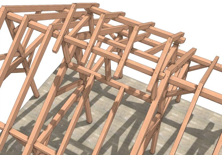 View of Roof Joinery on Sugar Shack