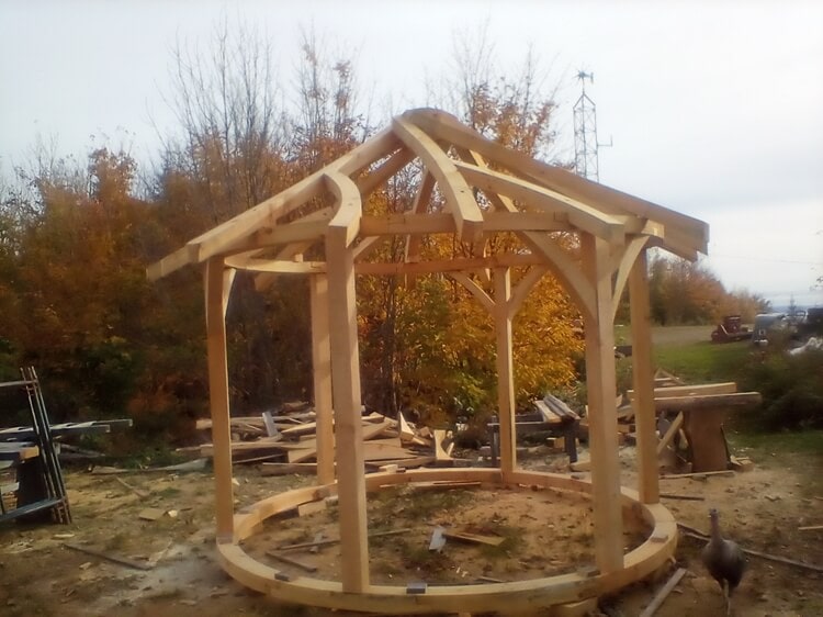 Bench Works White Pine Reciprocal Roof Pavilion