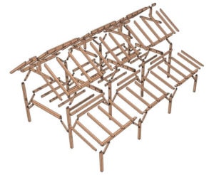 14x36 w Shed Roof Plan (04449) Exploded-Isometric-2