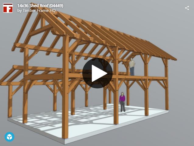 14x36 w Shed Roof Plan (04449) Interactive 3D Model