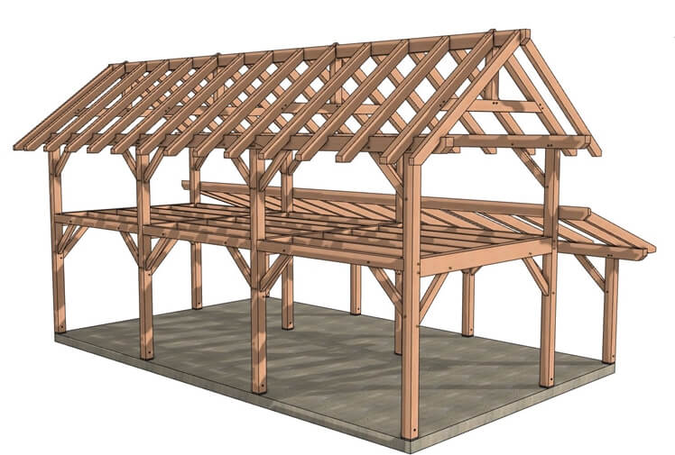 14x36 w Shed Roof Plan (04449) Isometric-1