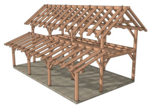 14x36 w Shed Roof Plan (04449) Isometric Front View