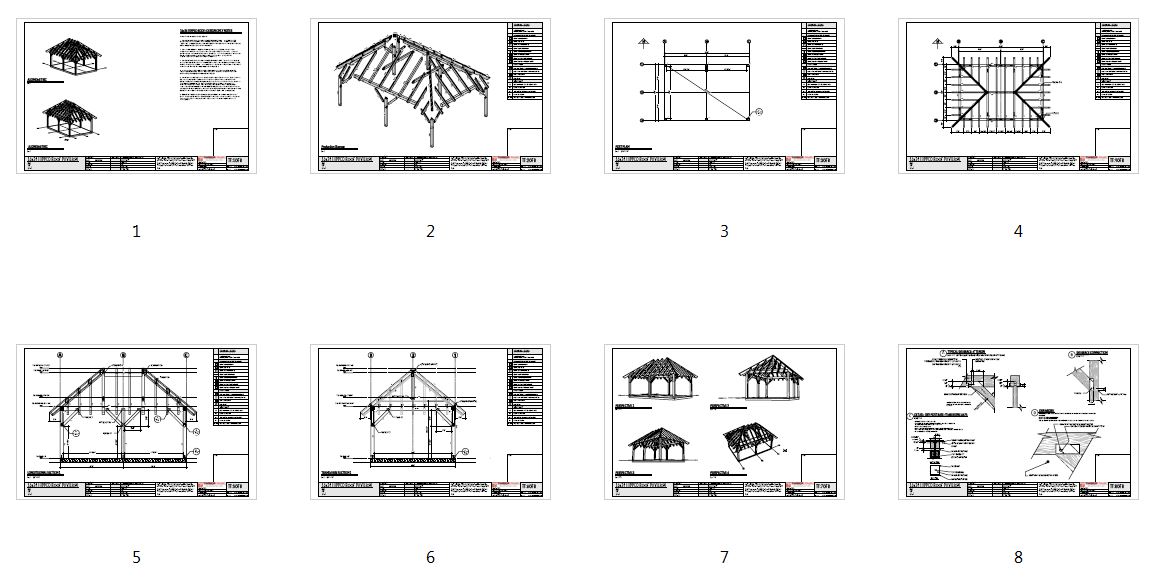 16x24 Hipped Roof Pavilion (SKU)-Plan Overview