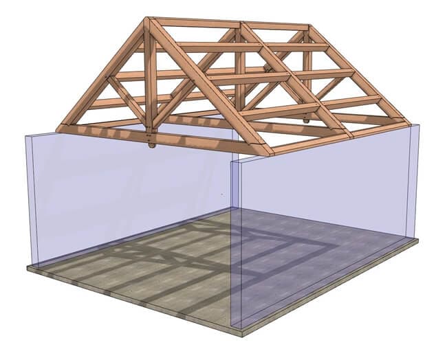 24' Clear Span Trusses (02037) - Isometric