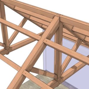 24' Clear Span Trusses - Roof Close Up