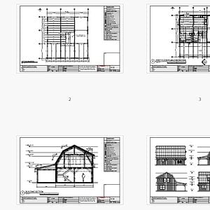 24x36 Gambrel Architectural Plan Overview with room layout