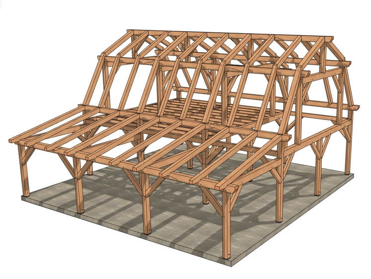 Barn Plans Timber Frame Hq, Post And Beam Garages Plans