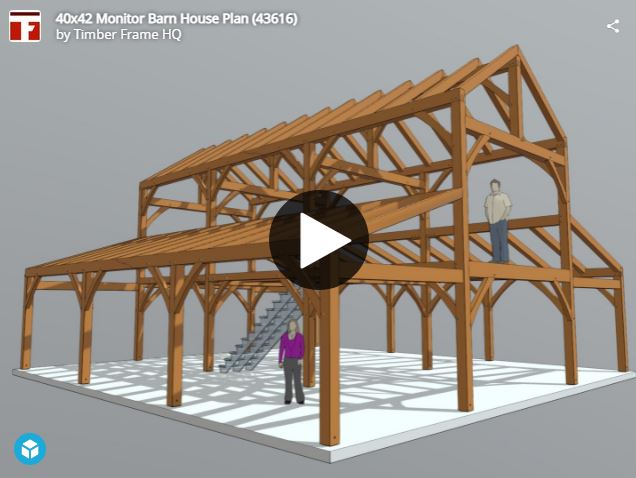 40x42 Monitor Barn House Plan Interactive 3D Model