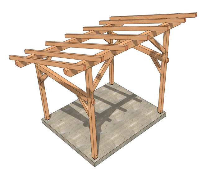 10×12 Timber Frame Shed Roof - Timber Frame HQ