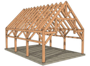 24×36 Hammer Truss Timber Frame - Timber Frame HQ