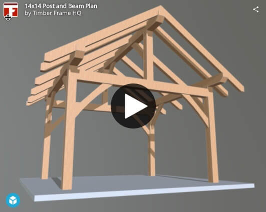 14x14 Post and Beam 3d Interactive Model
