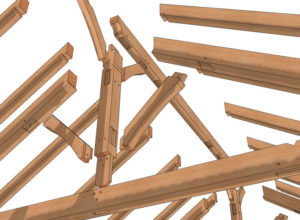 18x12 Timber Frame Pavilion (02218) Exploded Isometric Close Up