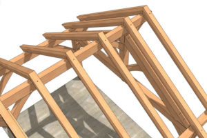 18x12 Timber Frame Pavilion (02218) Roof-Close-Up