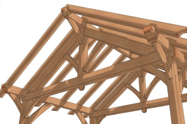 18x12 Timber Frame Pavilion Roof-Detail