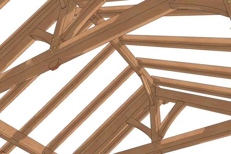 18x12 Timber Frame Pavilion (02218) Ridge-Detail-2 18x12 Timber Frame Pavilion Ridge-Detail