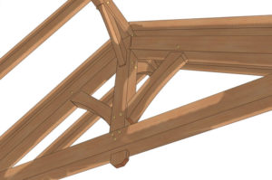 18x12 Timber Frame Pavilion (02218) King Post Detail