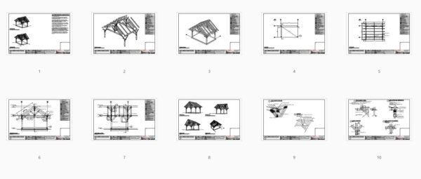 18x12 Timber Frame Pavilion - Plan Overview