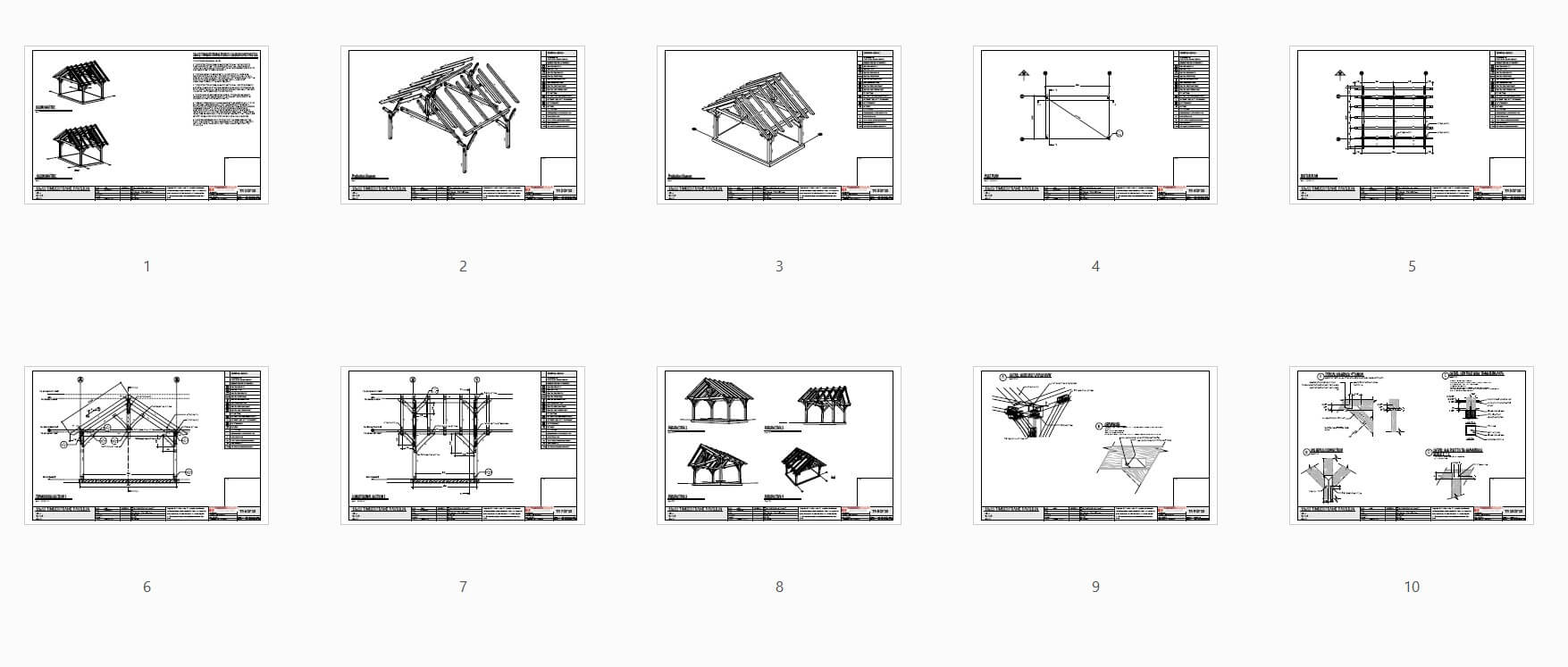 18x12 Timber Frame Pavilion (02218) - Plan Overview