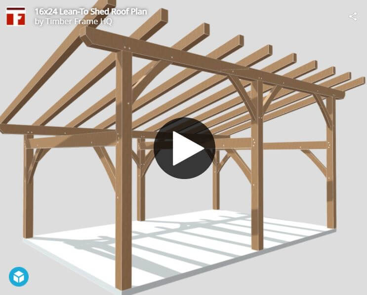 16×24 Shed Roof Plan Interactive 3d Model