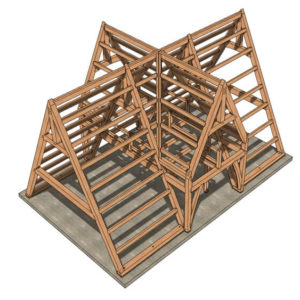 24x36 A-Frame Timber Frame Plan