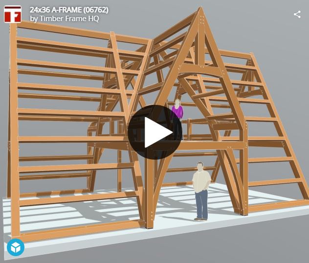 24x36 A-Frame Plan (06762) Interactive 3D Model