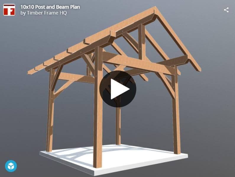 10×10 Post and Beam Plan - Timber Frame HQ