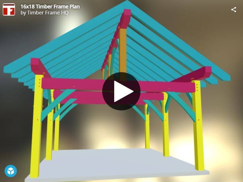 16×18 Timber Frame Plan Interactive 3d Model