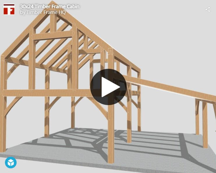 30×24 Timber Frame Cabin Plan Interactive 3d Model